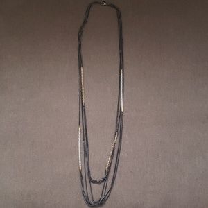 Long multi strand necklace
